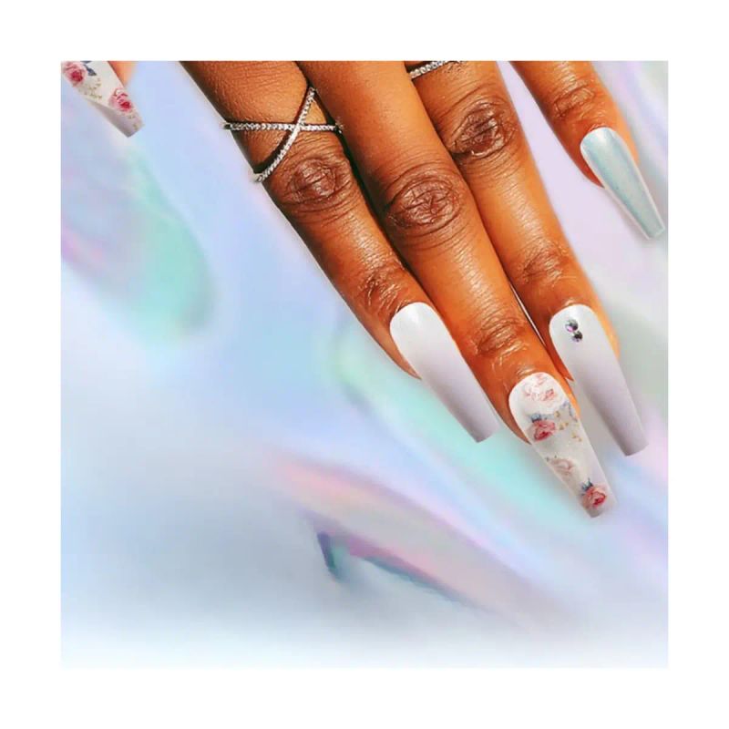 SET DE UÑAS 30 U GOMA Y STICK LILA/ROSA/METAL (6936505140757)