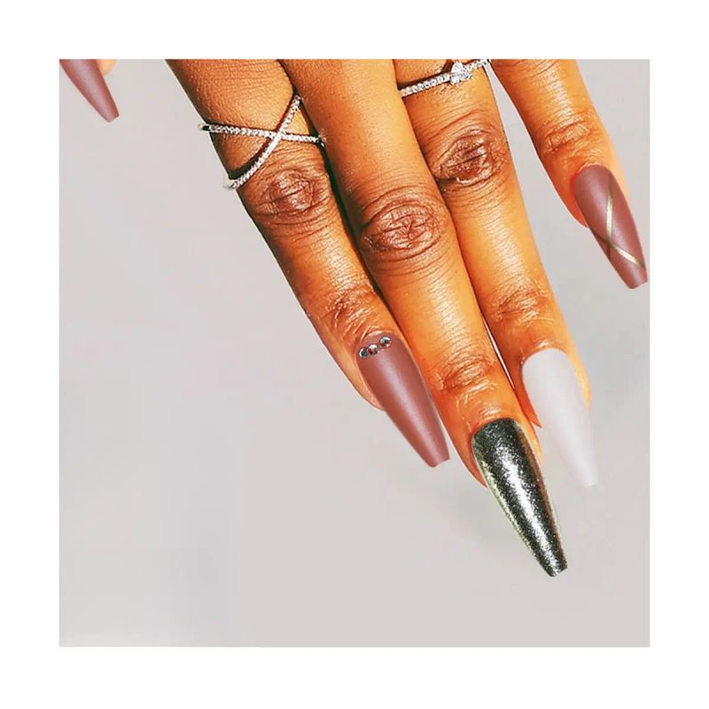 SET DE UÑAS 30 U GOMA Y STICK ROSA/METALICA (6936505143130)