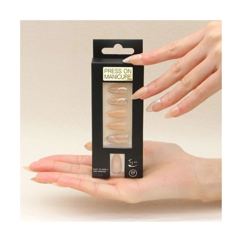 SET DE UÑAS 24 U GOMA Y STICK ROSA ESCARCHADO (6936505108283)