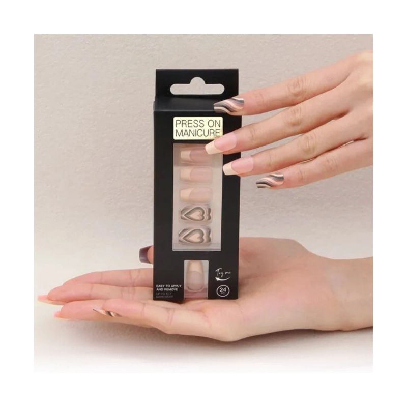SET DE UÑAS 24 U GOMA Y STICK ROSA Y CORAZON (6936505108214)