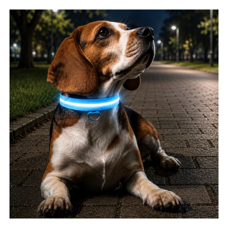 COLLAR LED NEON DE NYLON PARA MASCOTA