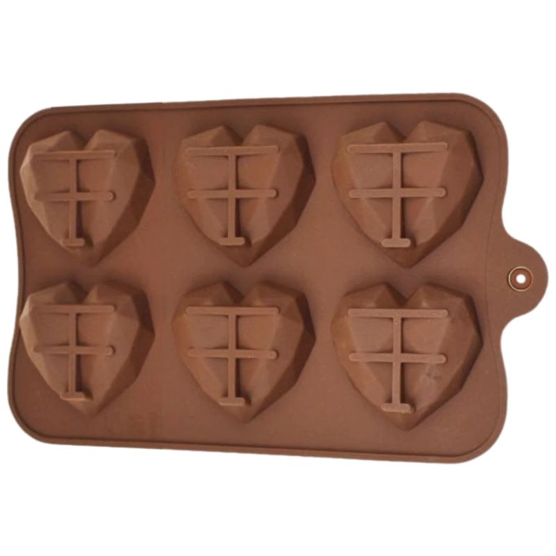 MOLDE DE SILICONE 6 CORAZONES