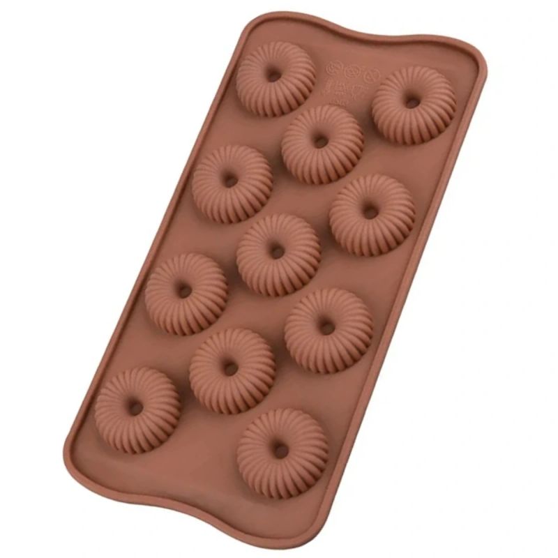 MOLDE DE SILICONE 11 MINI DONAS CHOCOLATE