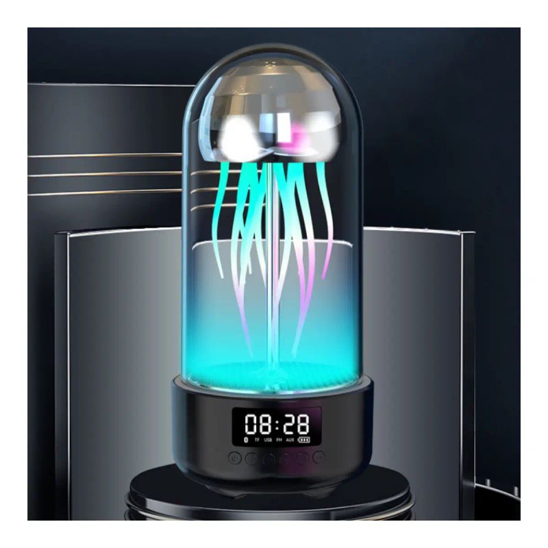 LAMPARA DE MESA MEDUSA BT/FM/SD/RELOJ RECARGABLE