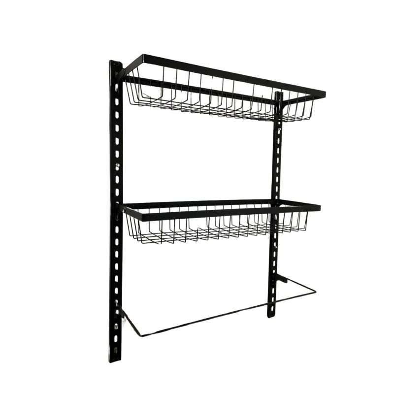ORGANIZADOR VERTICAL METALICO 2 ESTANTES PARA PARED LISA