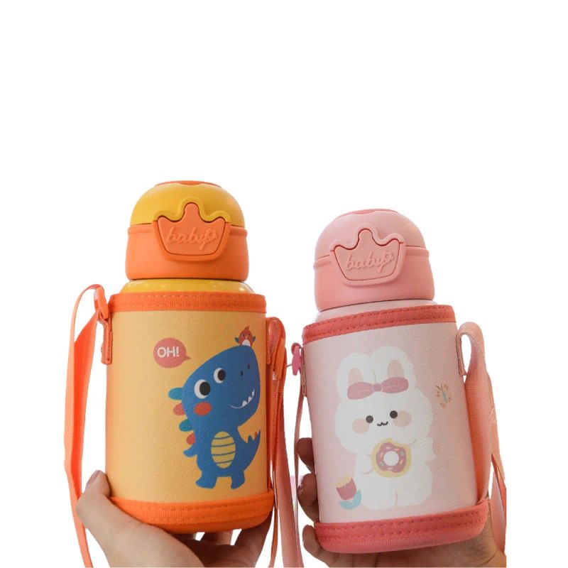 BOTELLA METALICA 480 ML C/FUNDA ANIMALITOS