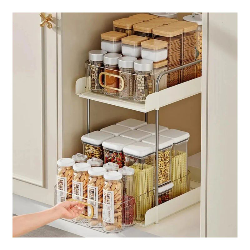 ORGANIZADOR ACRILICO DE 2 GAVETAS PARA MUEBLES DE COCINA/BAÑOS