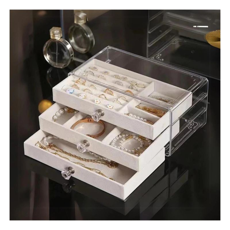 ORGANIZADOR JOYERO 3 BANDEJAS CON PROTECTOR ACRILICO