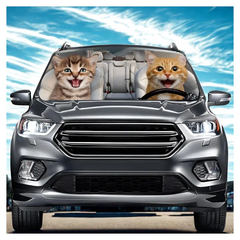 TAPASOL PARA VEHICULOS PAREJA DE GATOS