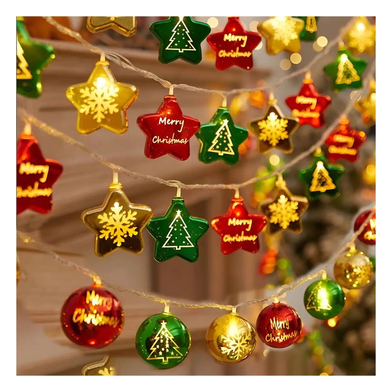 LUZ LED NAVIDAD DE ESTRELLAS/BOLAS 5M/20LUCES USB