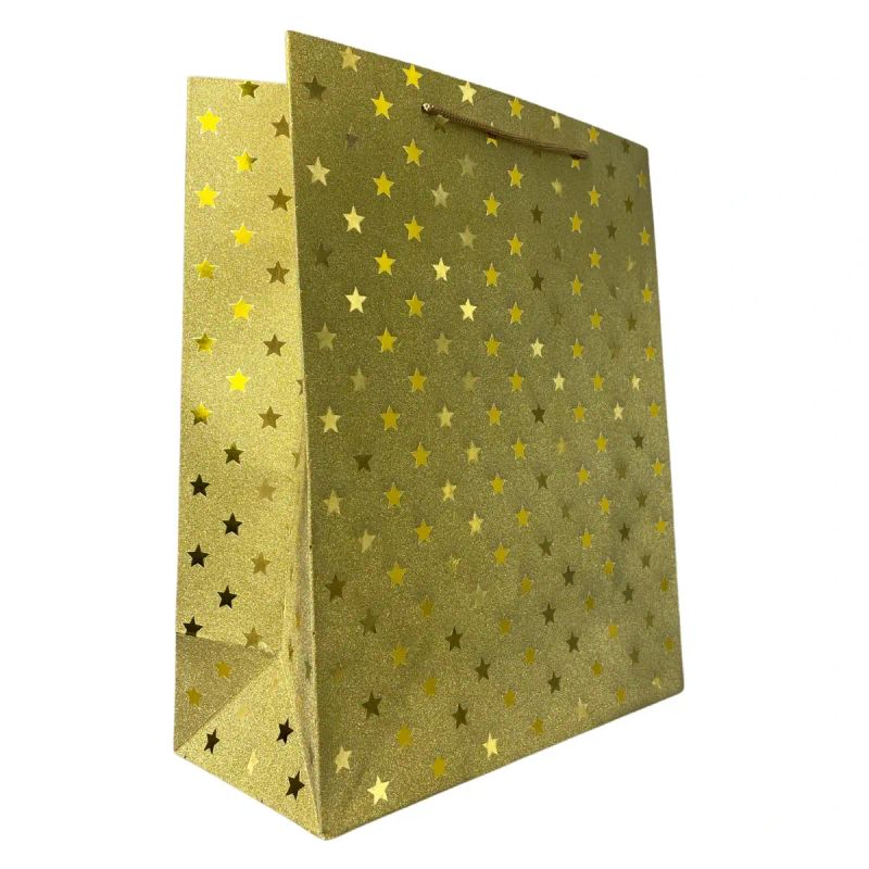 BOLSAS DE REGALO BRILLANTE/ESTRELLAS 26*12*32CM