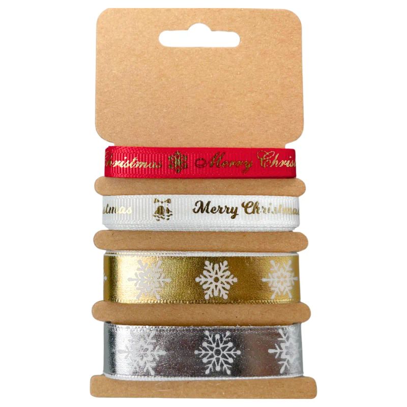 CINTA DE REGALO NAVIDAD SET DE 4 200CM