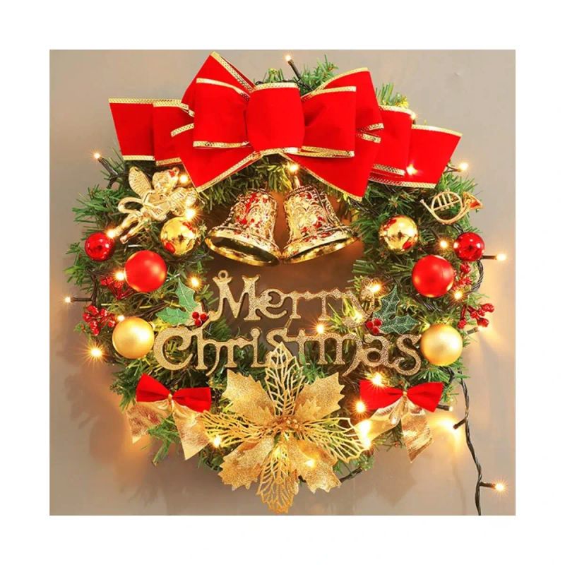 CORONA NAVIDEÑA MERRY CHRIST MEDIANA 30 CM DIAM