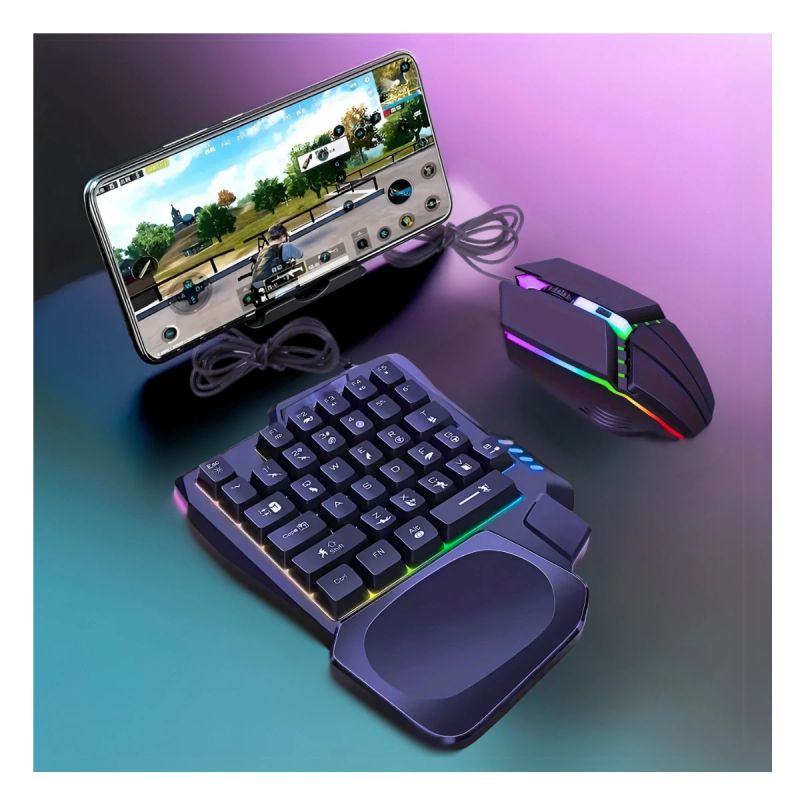 TECLADO Y MOUSE GAMER PORTATIL COMBO 4 EN 1
