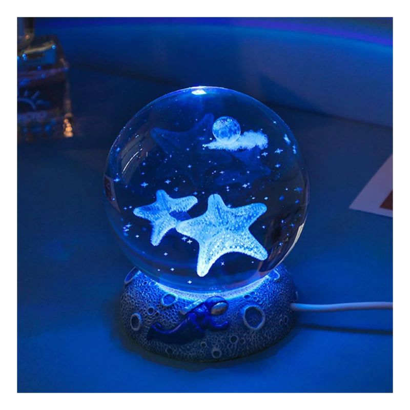 LAMPARA DE MESA ESFERA DE CRISTAL STARFISH ESTRELLA