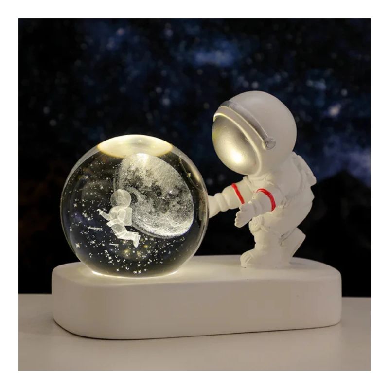 LAMPARA DE MESA ASTRONAUTA CON BOLA CRISTAL SPACE DANCE (TRAVELING)