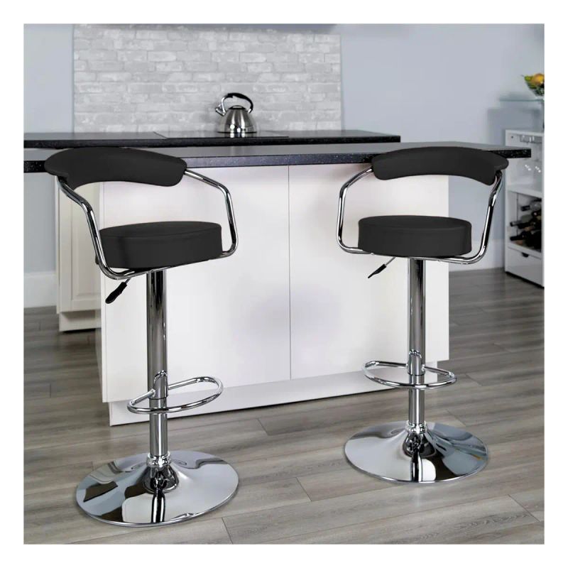 SILLA ALTA PARA BAR BASE CROMADA MOD VENEZIA