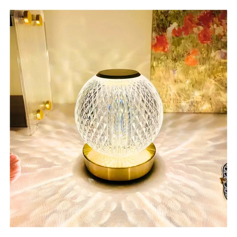 LAMPARA DE MESA TIPO BOLA DE CRISTAL CREATICE RGB C/CTRL