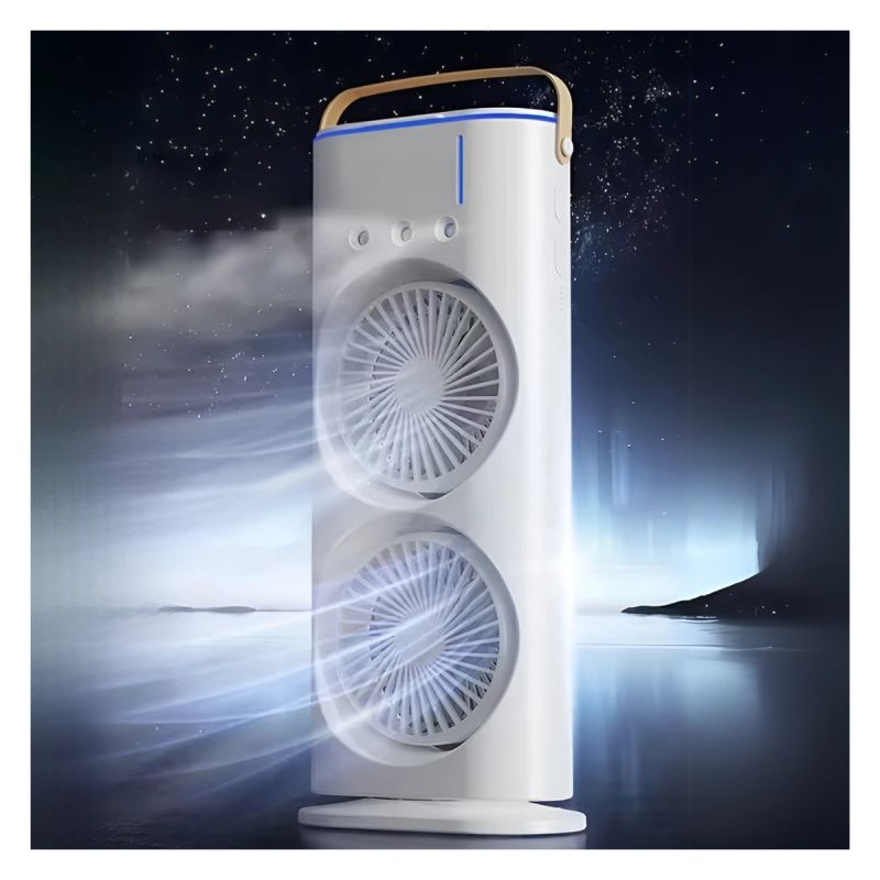 ABANICO DOBLE TIPO TORRE CON SPRAY