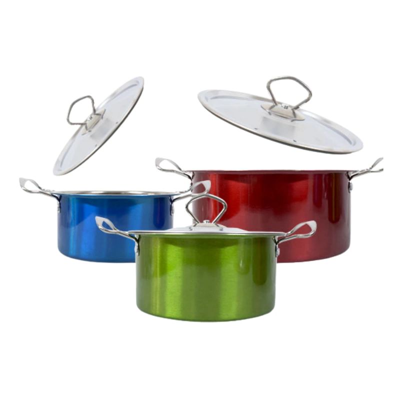 OLLAS STOCK POT SET 3 UNIDADES COLORES