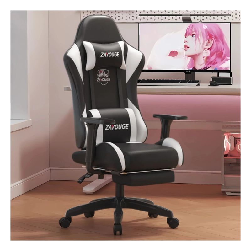SILLA GAMING ZAYOUGE NEGRA C/INCLINACION Y REPOSA PIE