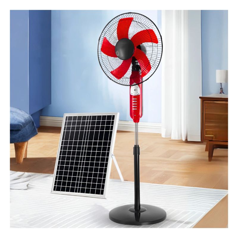 ABANICO CON PANEL SOLAR V288 16" LUZ INCORPORADA