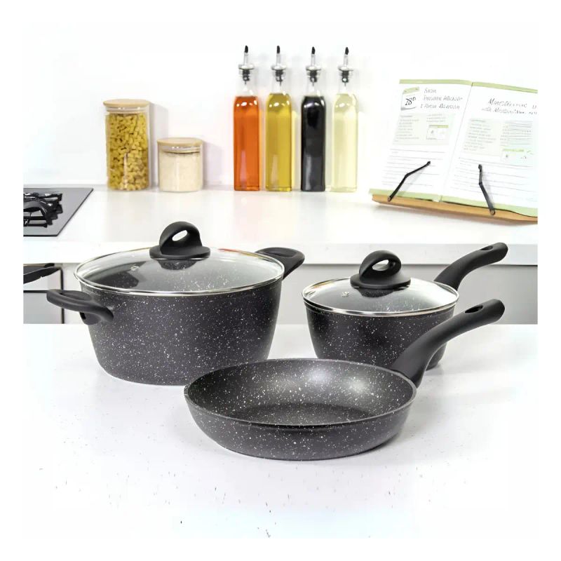 OLLAS Y SARTEN SET 5 PIEZAS JING TIE
