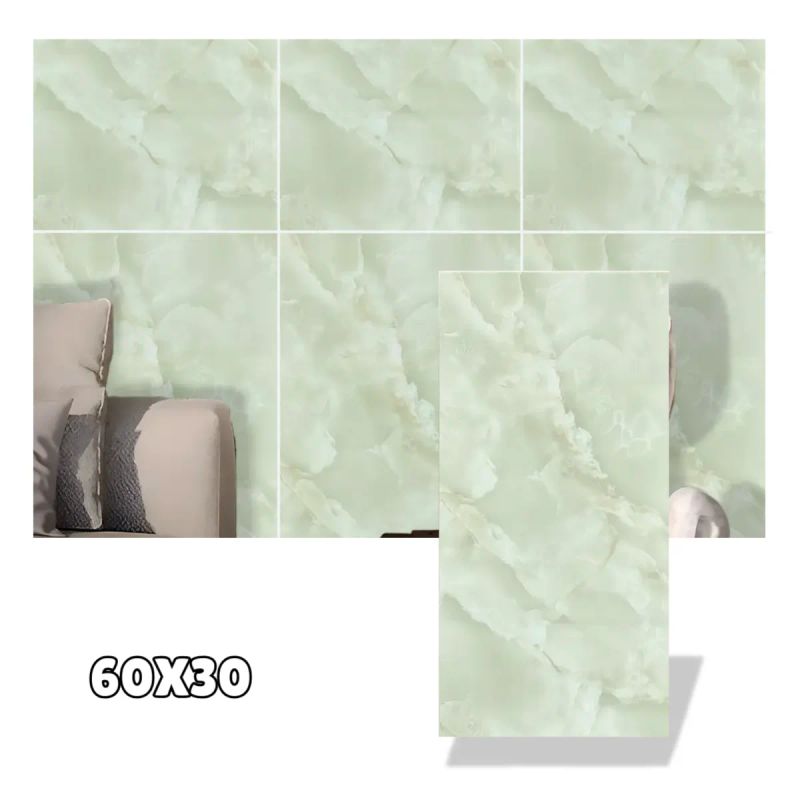 SET DE 10 LAMINAS DE RECUBR. P/PARED COLOR VERDE JADE 60x30 CM