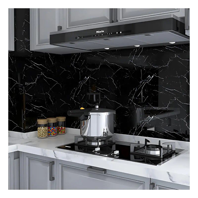 PAPEL TAPIZ 120 CM ANCHO ADHESIVO DECORATIVO NEGRO VETAS FINAS