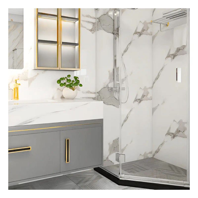 PAPEL TAPIZ 120 CM ANCHO ADHESIVO DECORATIVO BLANCO MARMOLEADO