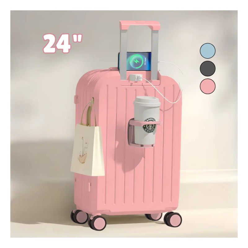 MALETA FASHION PVC EFHOME 24" ROSADA