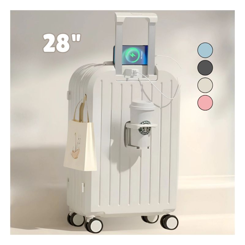 MALETA FASHION PVC EFHOME 28" BLANCA