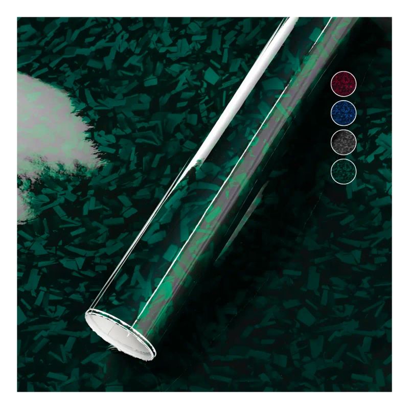 PAPEL ADHES. FIBRA DE CARBON PERLADO 6D ROLLO 50*152 CM VERDE