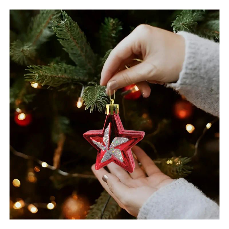 BAMBALINAS DE NAVIDAD SET 6 ESTRELLAS