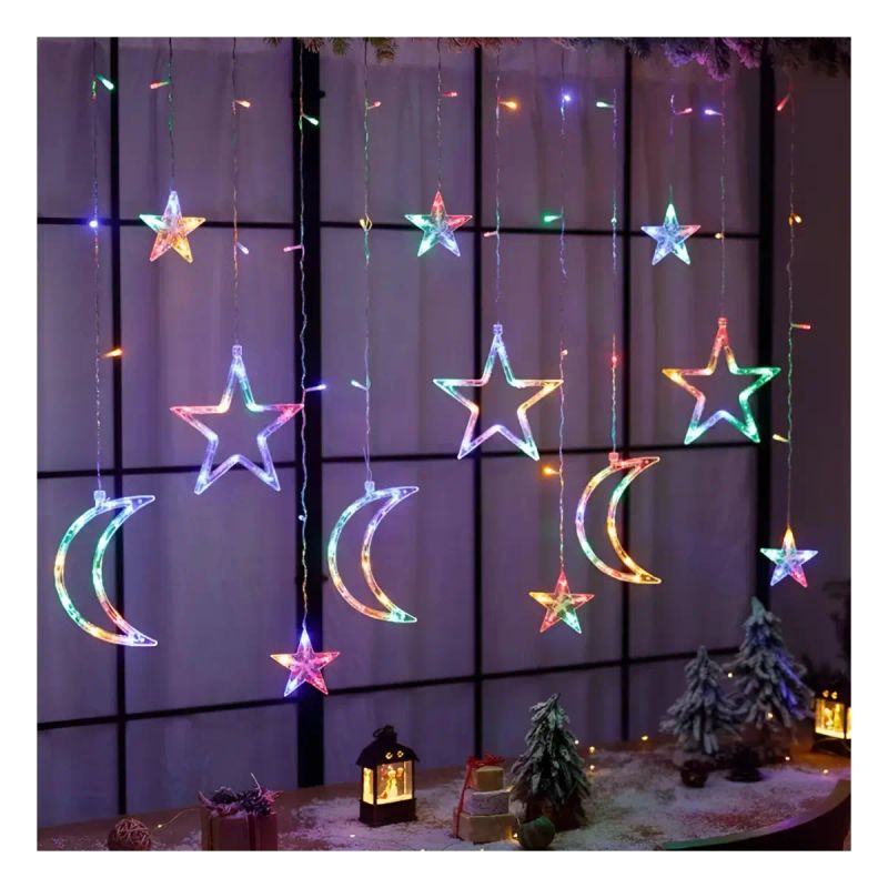 LUZ LED DE NAVIDAD LUNAS Y ESTRELLAS 110V 3.5M