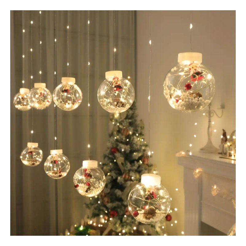 LUZ LED DE NAVIDAD 10 BOLAS C/NIEVE USB/CTRL