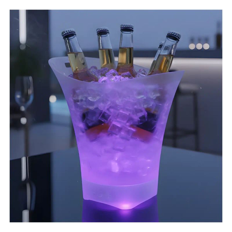 HIELERA CUBETA CON PARLANTE Y LED