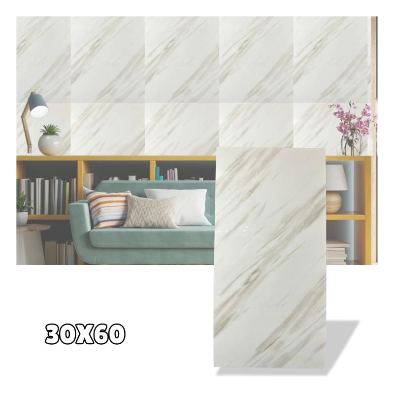 SET DE 10 LAMINAS DE RECUBR. P/PARED COLOR MARMOL VAINILLA 60x30 CM