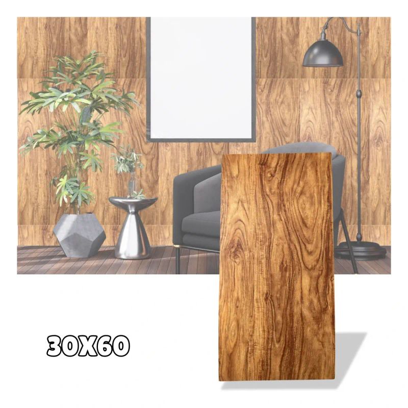 SET DE 10 LAMINAS DE RECUBR. P/PARED COLOR NOGAL CLASICO 60x30 CM