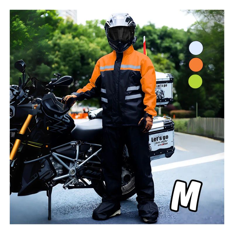 CAPA PARA MOTORIZADOS RAINCOAT TWS TALLA M NARANJA