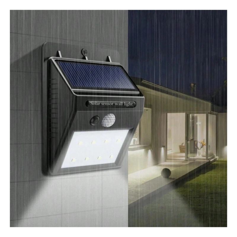 LAMPARA CAMINERIA C/PANEL Y SENSOR JARDIN