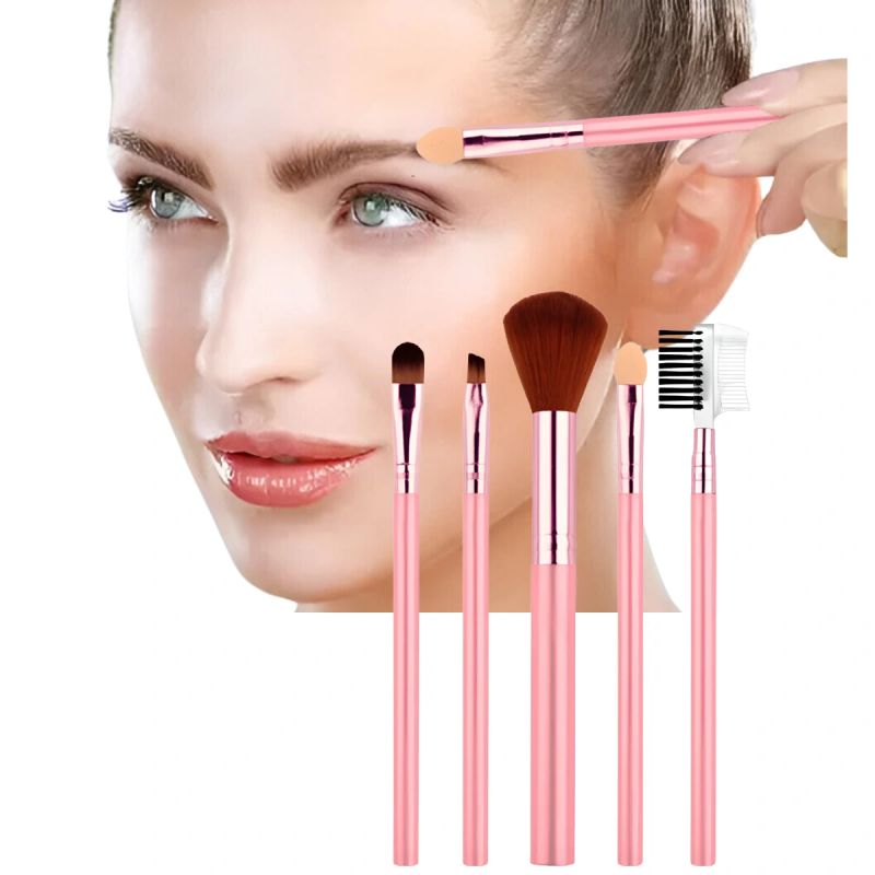 SET DE BROCHAS MAQUILLAJE 5 EN 1