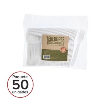 Tenedor biodegradable  50unds