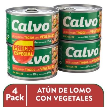 4 Pack Atún Calvo Vegetales...