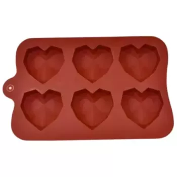 Molde de silicone 6 corazones